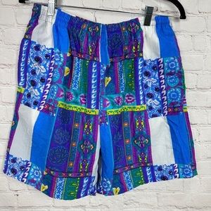 Vintage 80s MTO Surf Board Shorts Swim Trunks Sail Patchwork Wind Sz M Nylon‎
